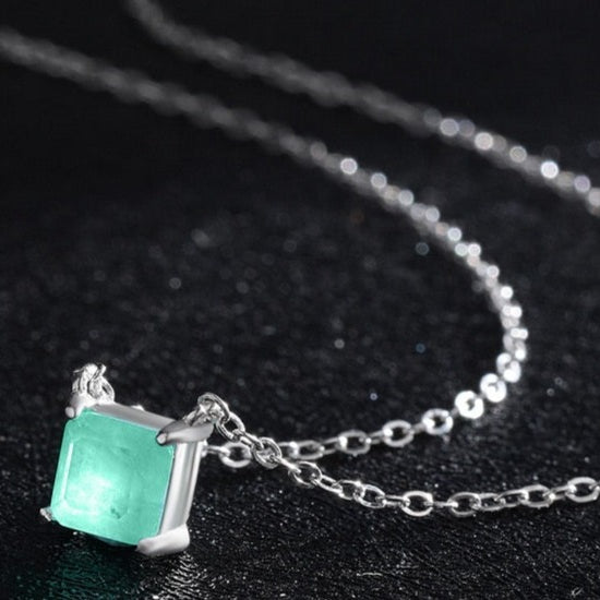 Colar Turmalina Quadrada em Prata 925