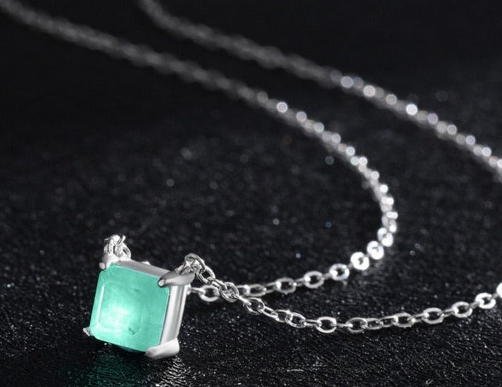 Colar Turmalina Quadrada em Prata 925