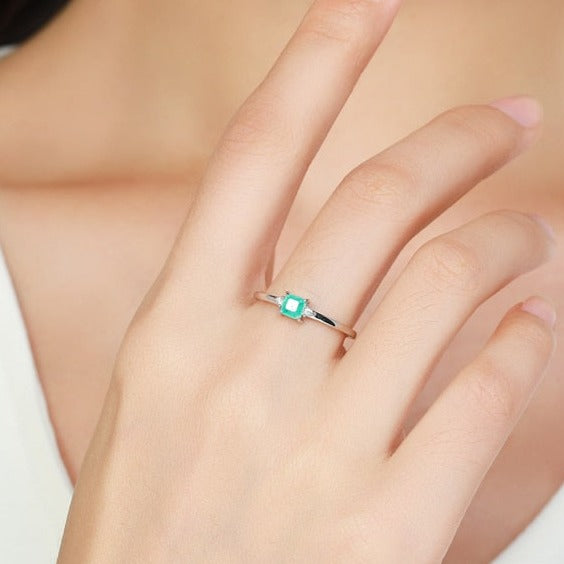 Anel Turmalina Paraíba Quadrada em Prata 925