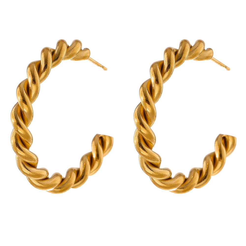 Brinco Argola Torcida 18k