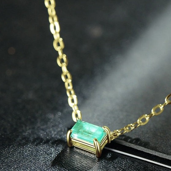 Colar Turmalina Retangular em Prata 925