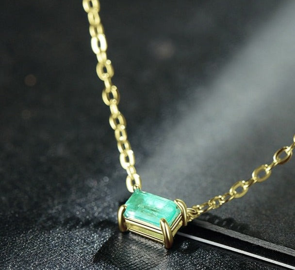 Colar Turmalina Retangular em Prata 925