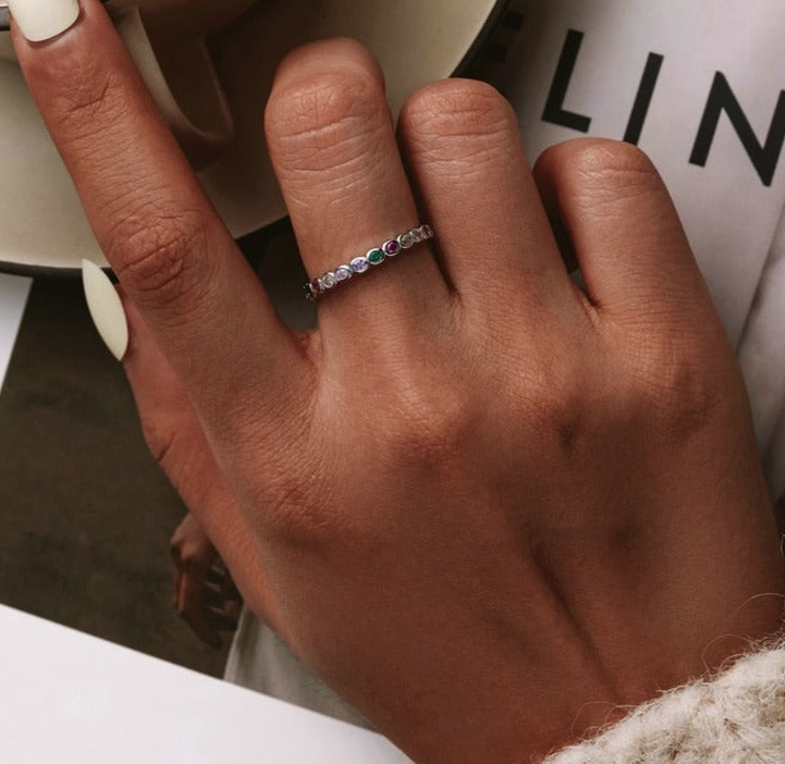 Anel Aparador Multicolor em Prata 925