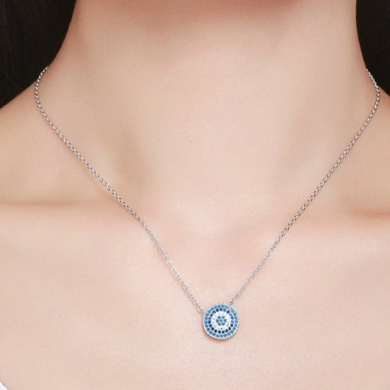 Colar Olho Grego em Prata 925 e Zircônia