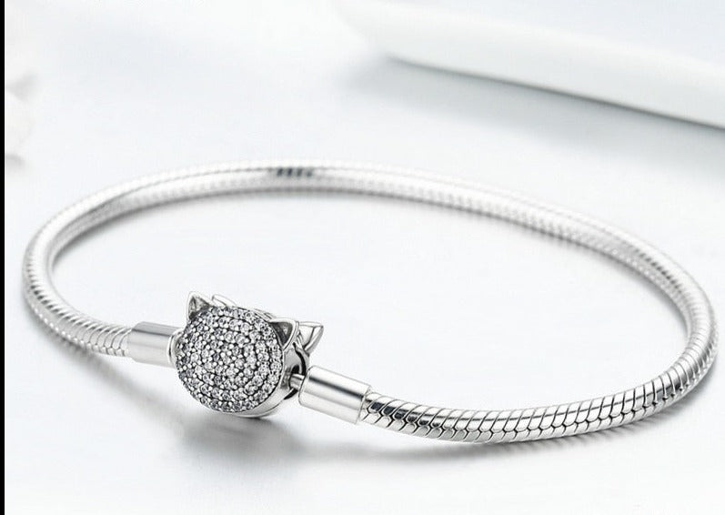 Pulseira Cute Cat em Prata 925