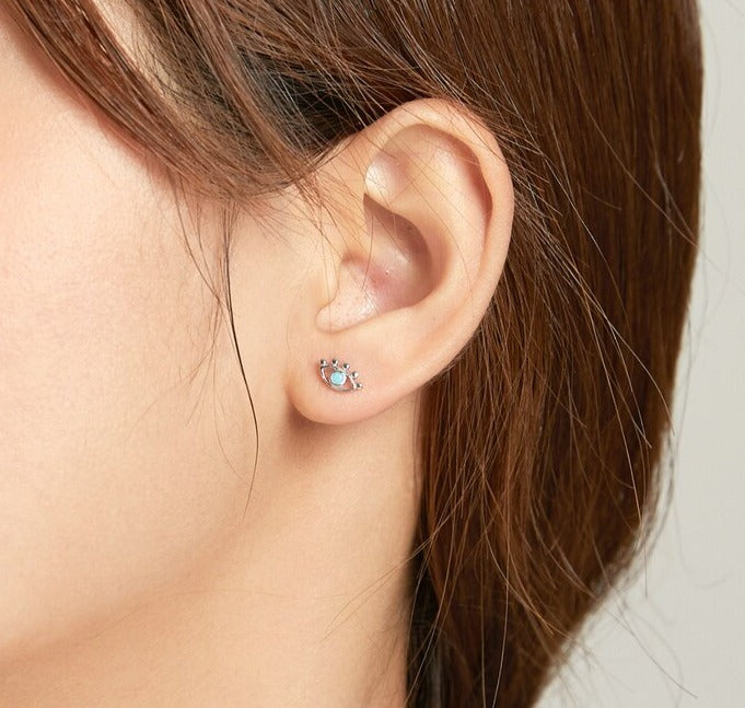 Brinco Olho Grego Raio em Prata 925