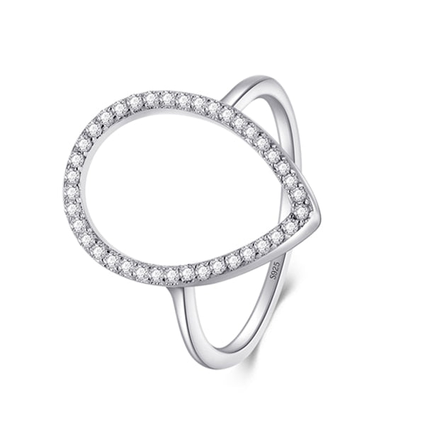 Anel Pingo Cravejado em Prata 925