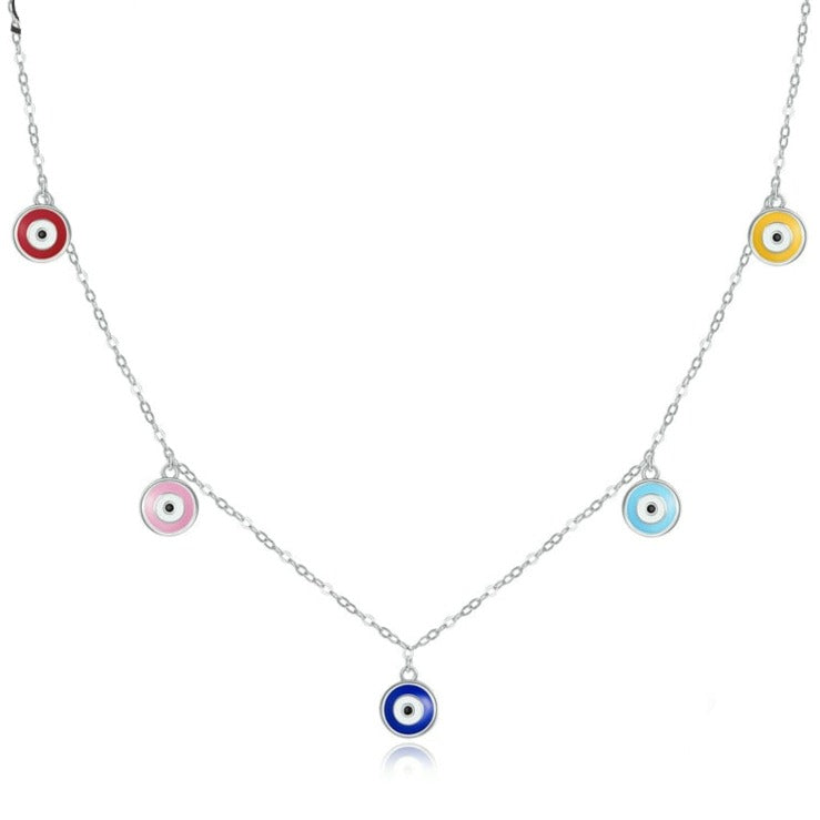 Colar Olho Grego Colors em Prata 925