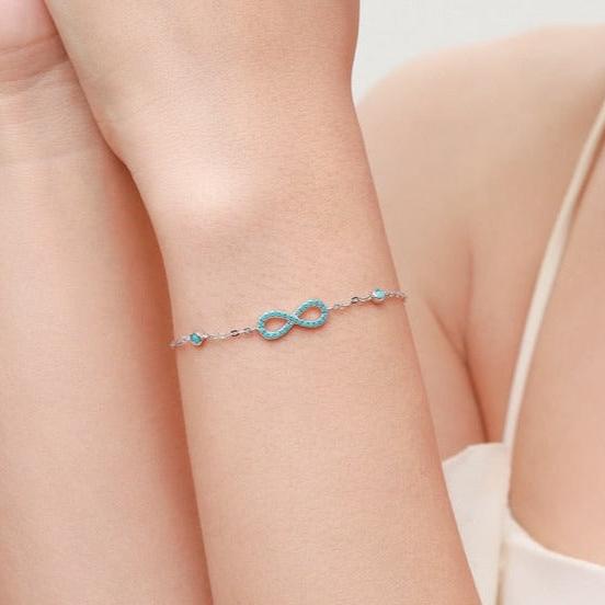 Pulseira Infinito Turquesa em Prata 925