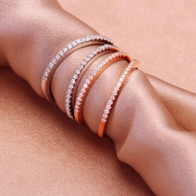 Anel Aparador Zircônia Cravejado em Prata 925