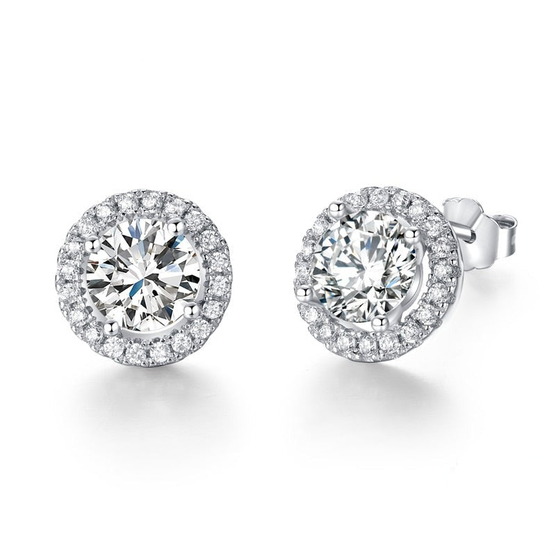 Brinco Sterling Redondo Zircônia em Prata 925