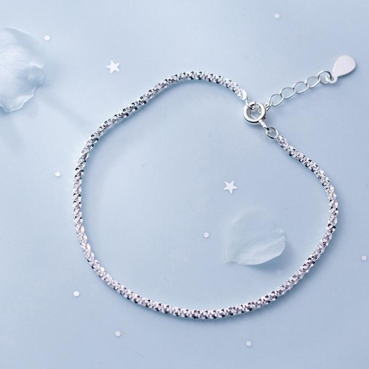 Pulseira Corrente Texturizada Clássica em Prata 925