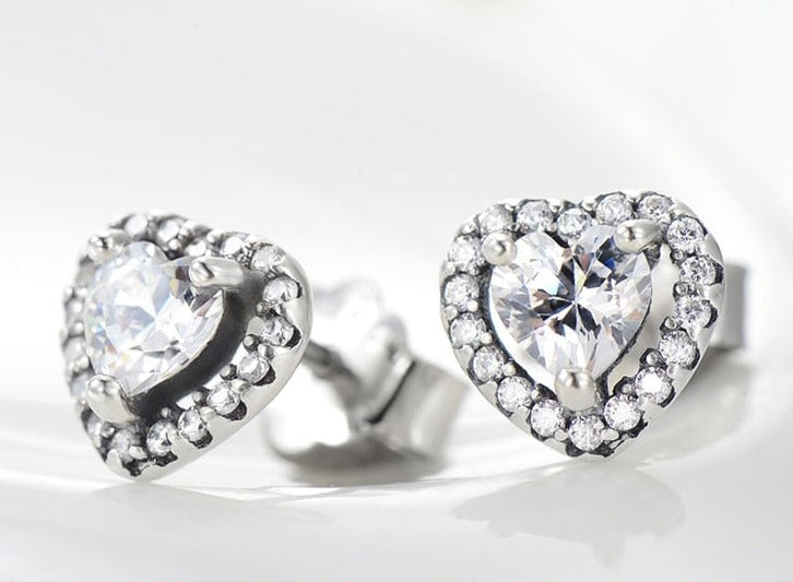 Brinco Coração Dazzling em Prata 925