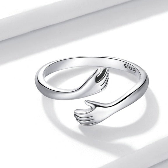 Anel Abraço Ajustável em Prata 925