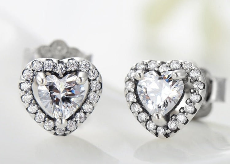 Brinco Coração Dazzling em Prata 925