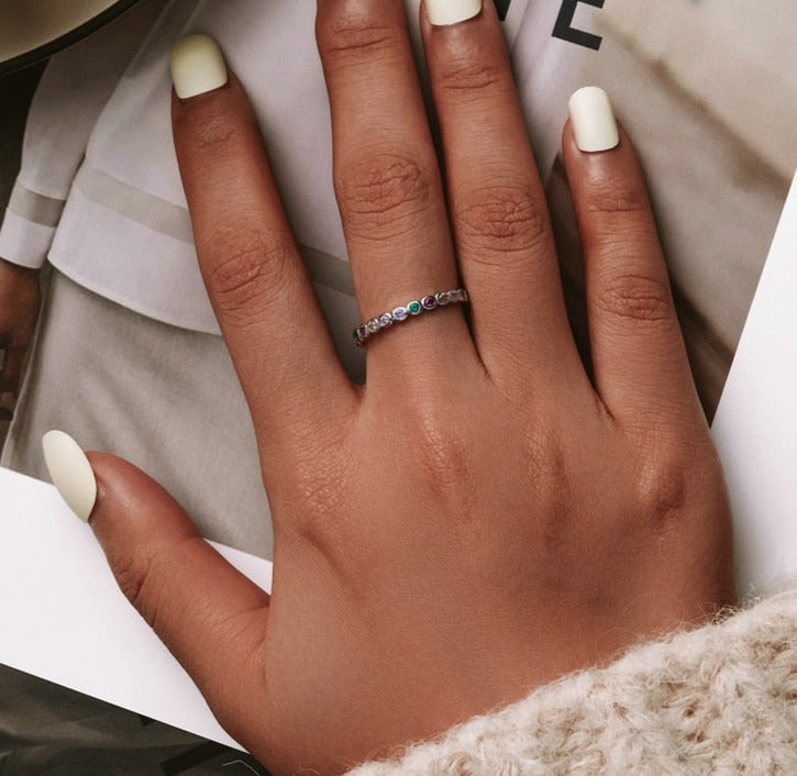 Anel Aparador Multicolor em Prata 925