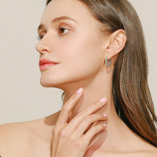 Brinco Turquesa Corações em Prata 925