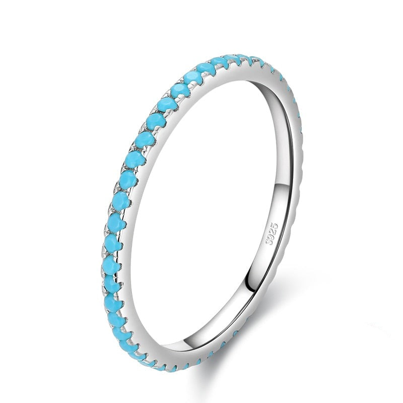 Anel Turquesa Cravejado em Prata 925