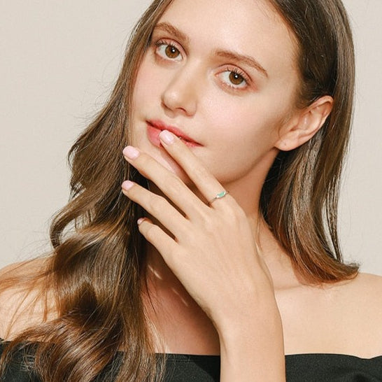 Anel Clássico Turmalina Retangular em Prata 925