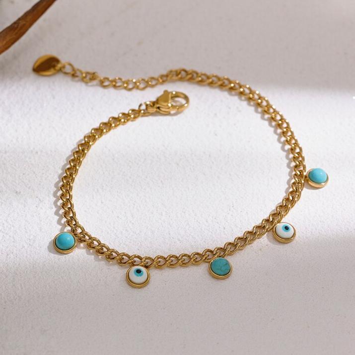 Pulseira Olho Grego Turquesa
