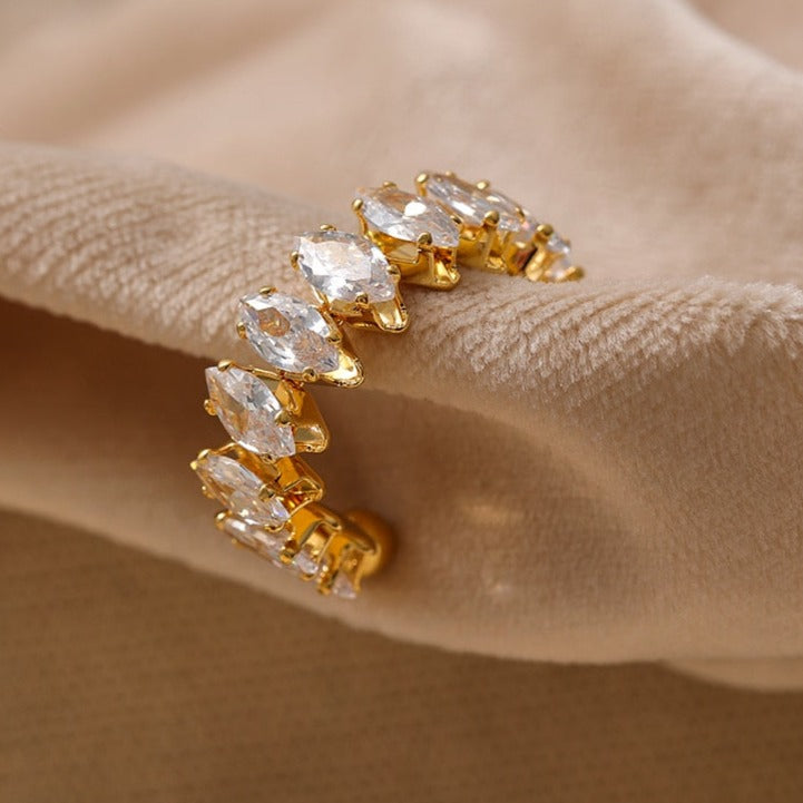 Anel Ajustável Royal Zircônias em Ouro