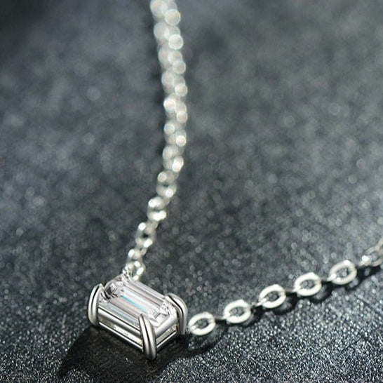 Colar Turmalina Retangular em Prata 925