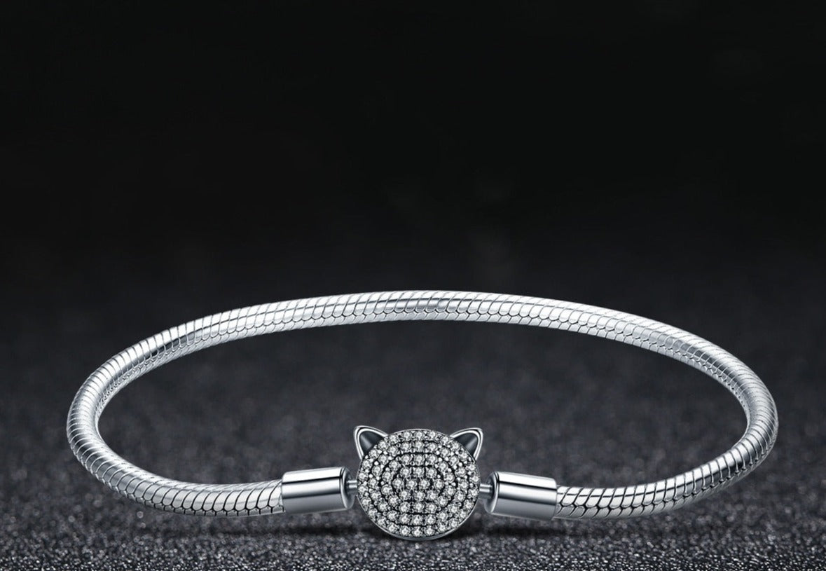 Pulseira Cute Cat em Prata 925