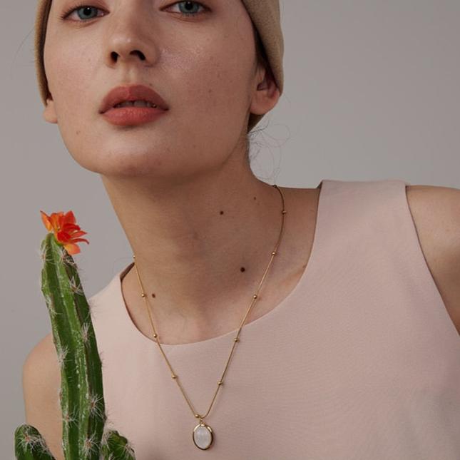 Colar Pendente Cristal Acqua Marine Ouro