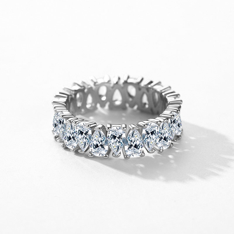 Anel Gota D'Água Zircônia em Prata 925