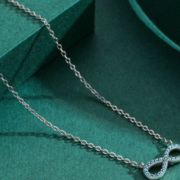 Colar Infinito Turquesa em Prata 925