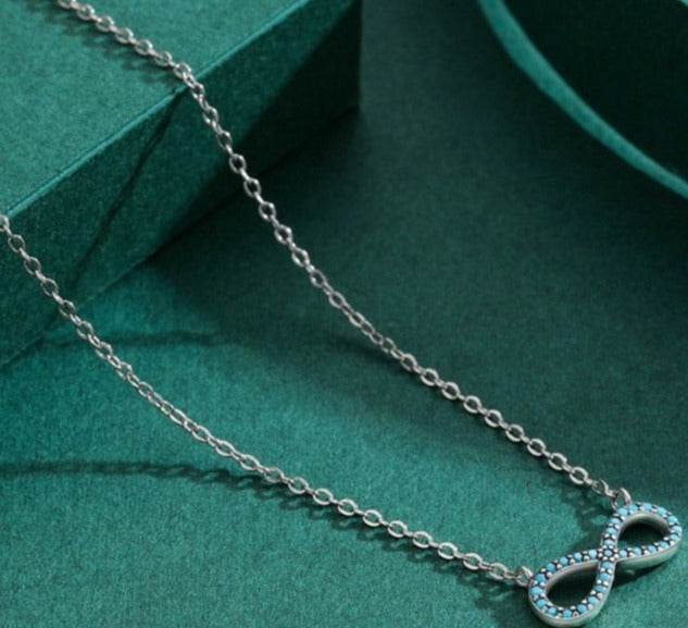 Colar Infinito Turquesa em Prata 925