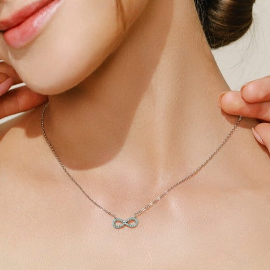 Colar Infinito Turquesa em Prata 925