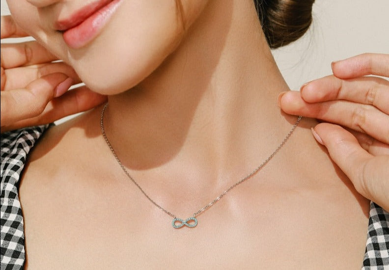 Colar Infinito Turquesa em Prata 925