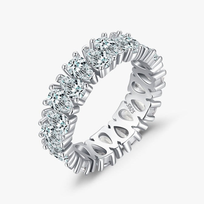 Anel Gota D'Água Zircônia em Prata 925