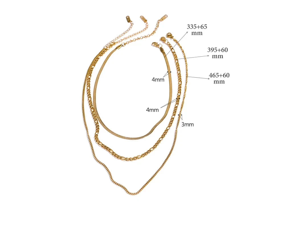 Colar Minimalista Kit Com 3 Peças