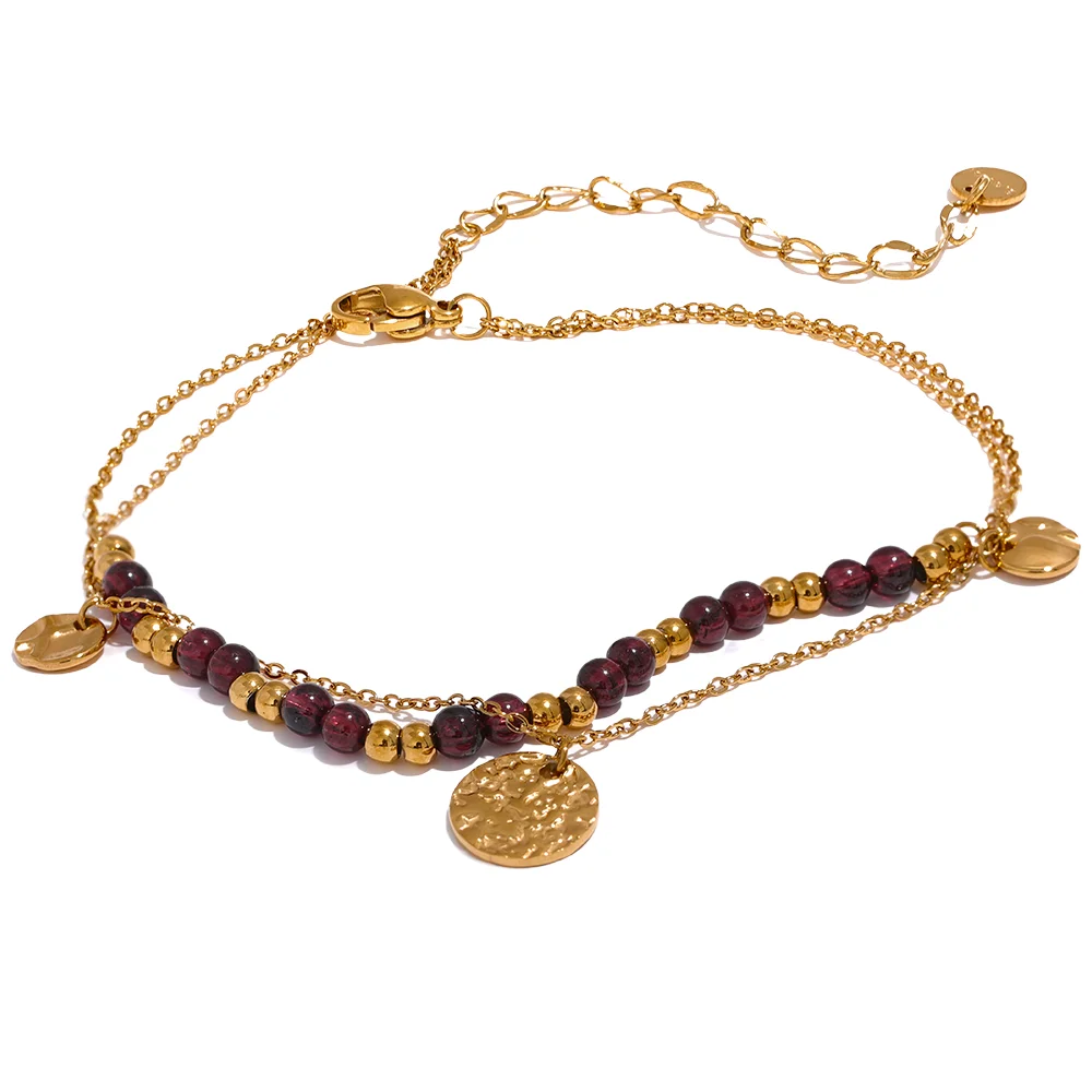 Pulseira Pedra Natural Vermelha
