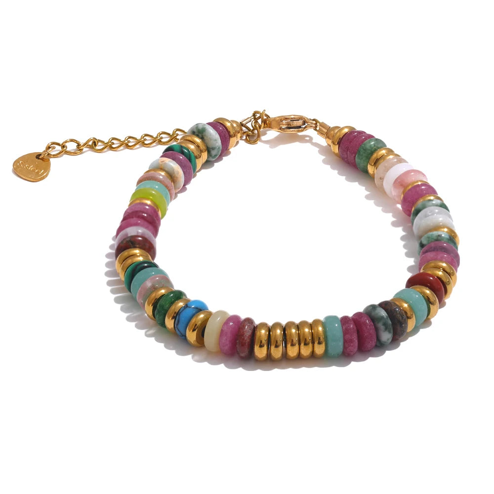 Pulseira Pedras Naturais Intercaladas