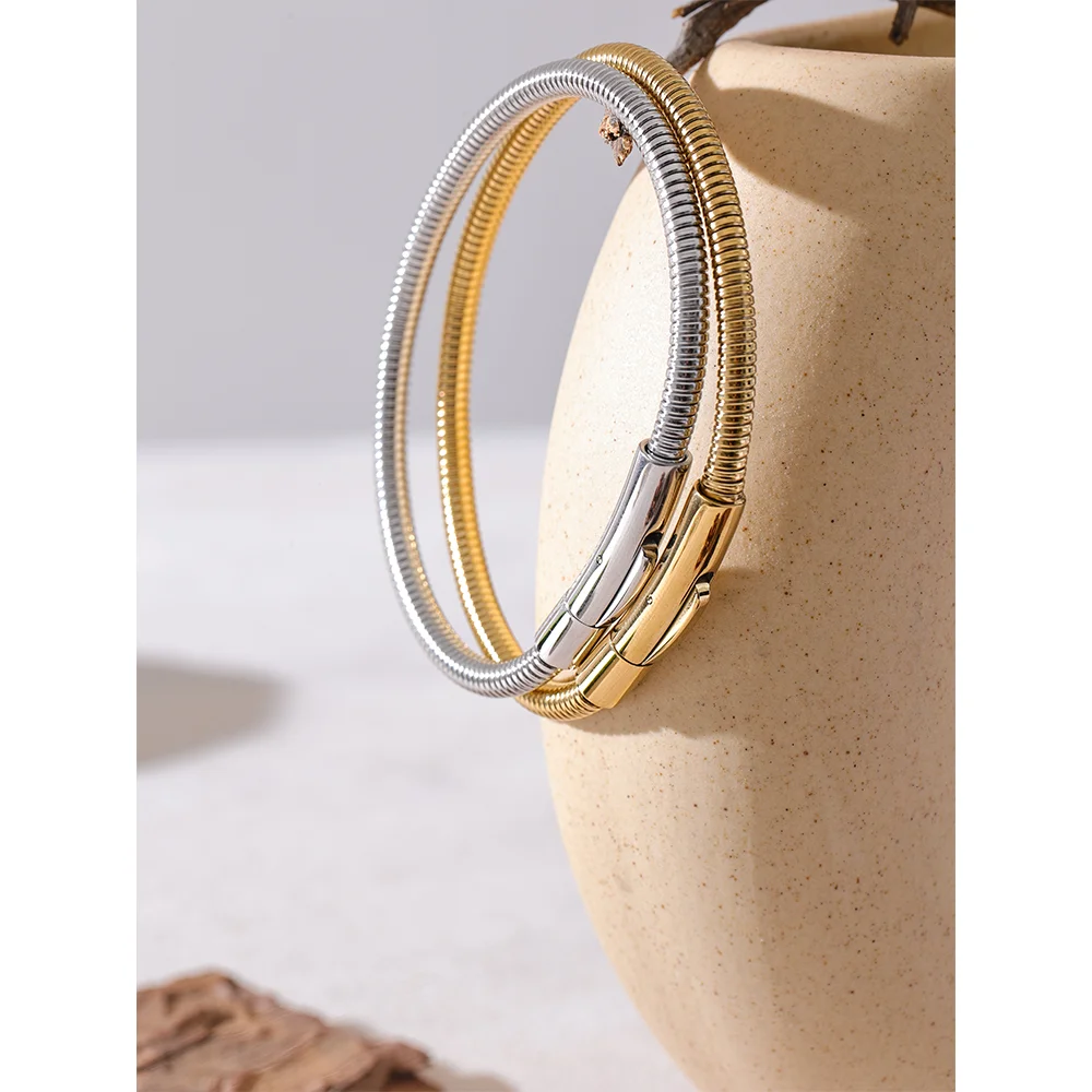 Pulseira Minimalista Padrão Circular Ouro 18k