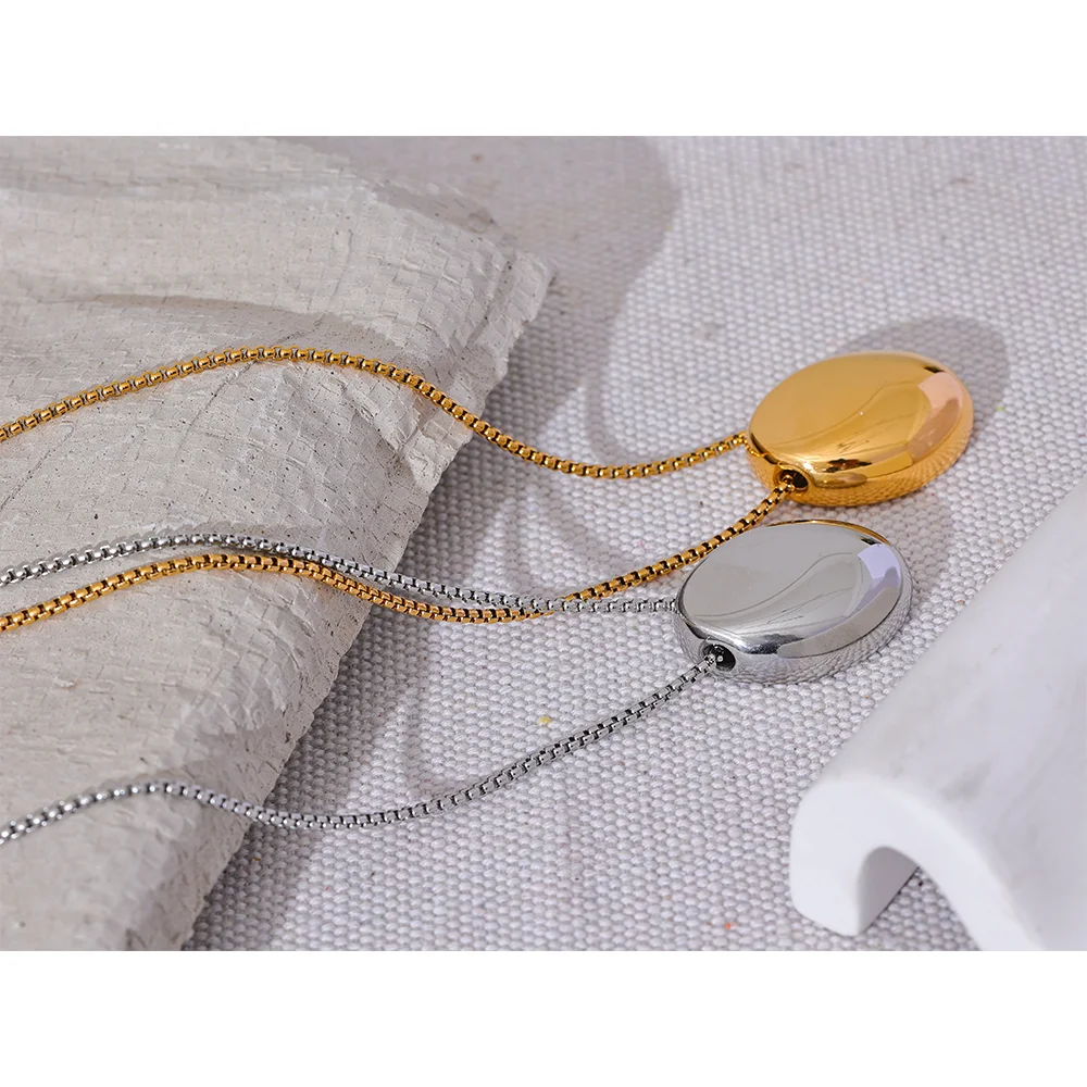 Colar Longo Minimalista Oval