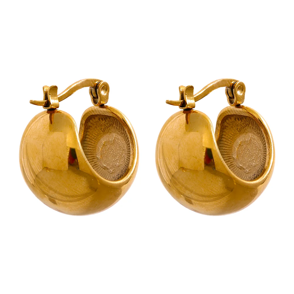 Brinco em Ouro 18k Semiesfera Oca