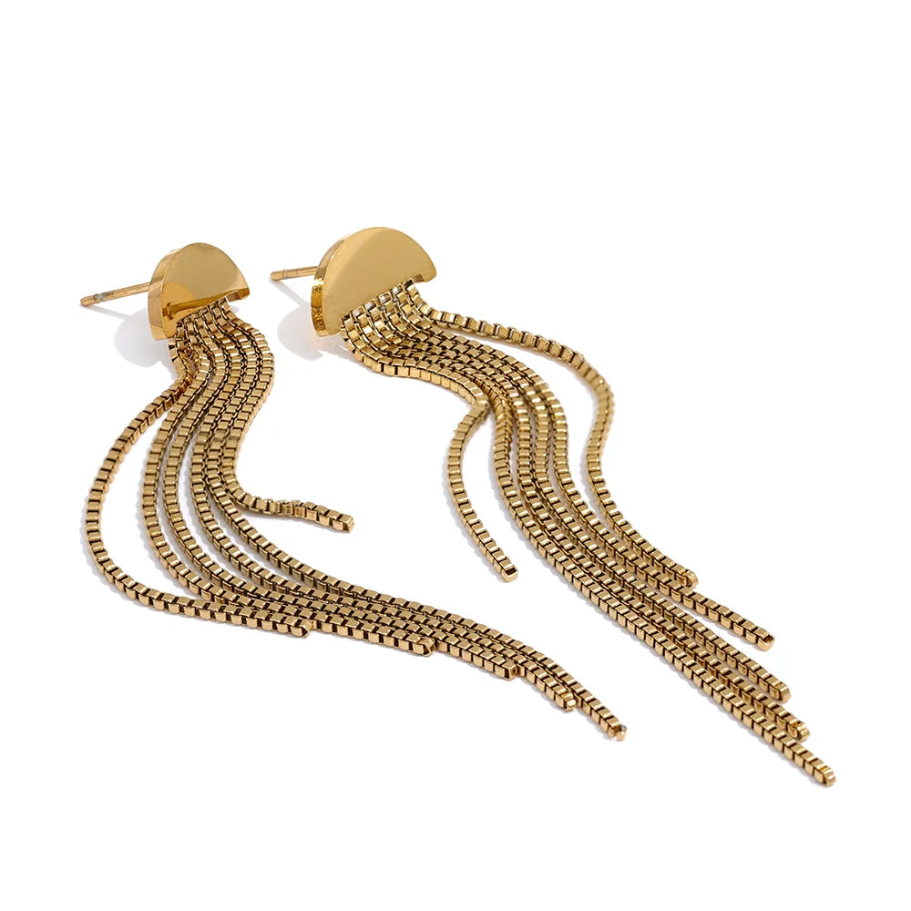 Brinco em Ouro 18k Pendente Corrente Longo