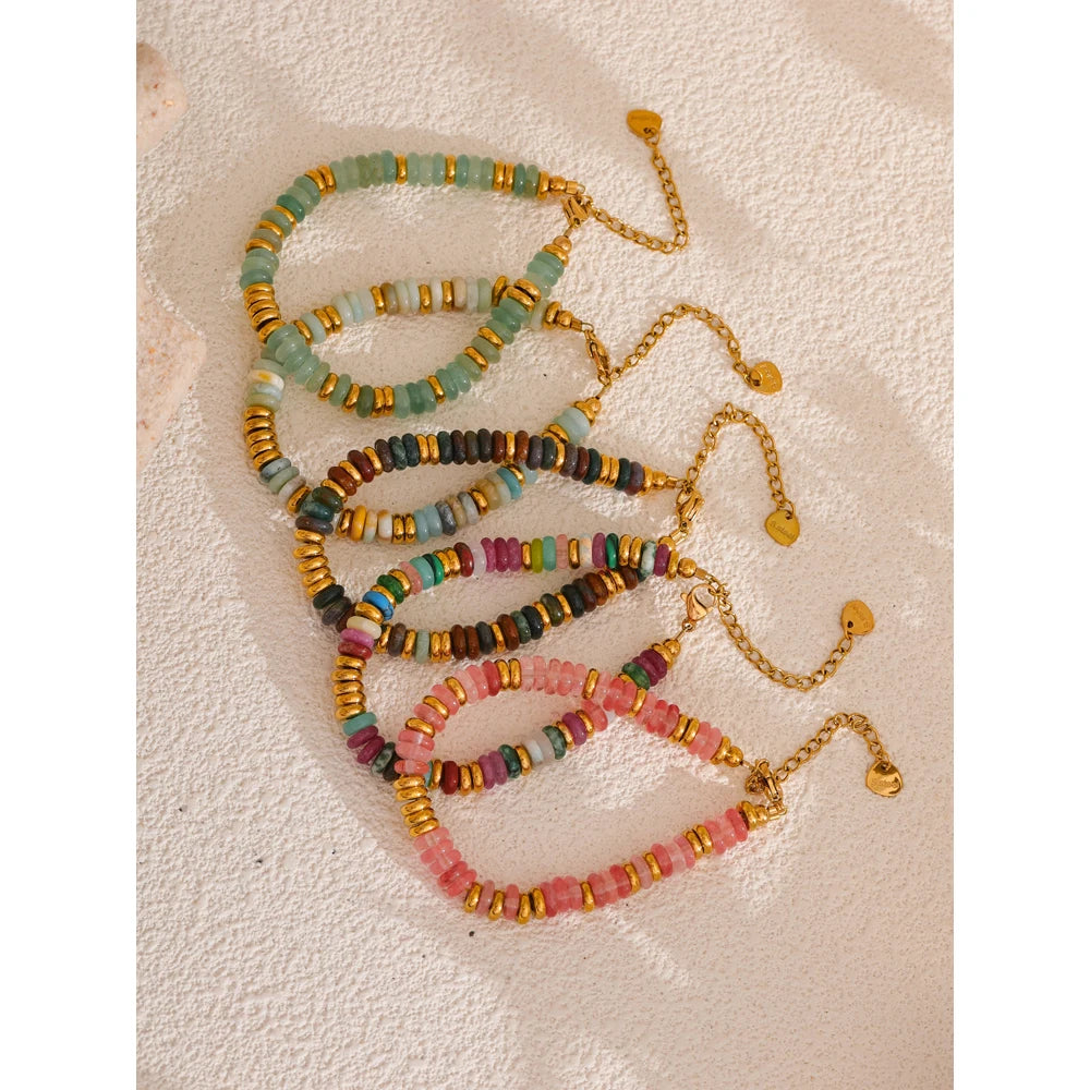 Pulseira Pedras Naturais Intercaladas