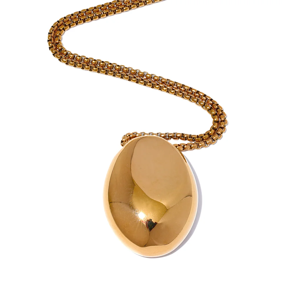 Colar Longo Minimalista Oval