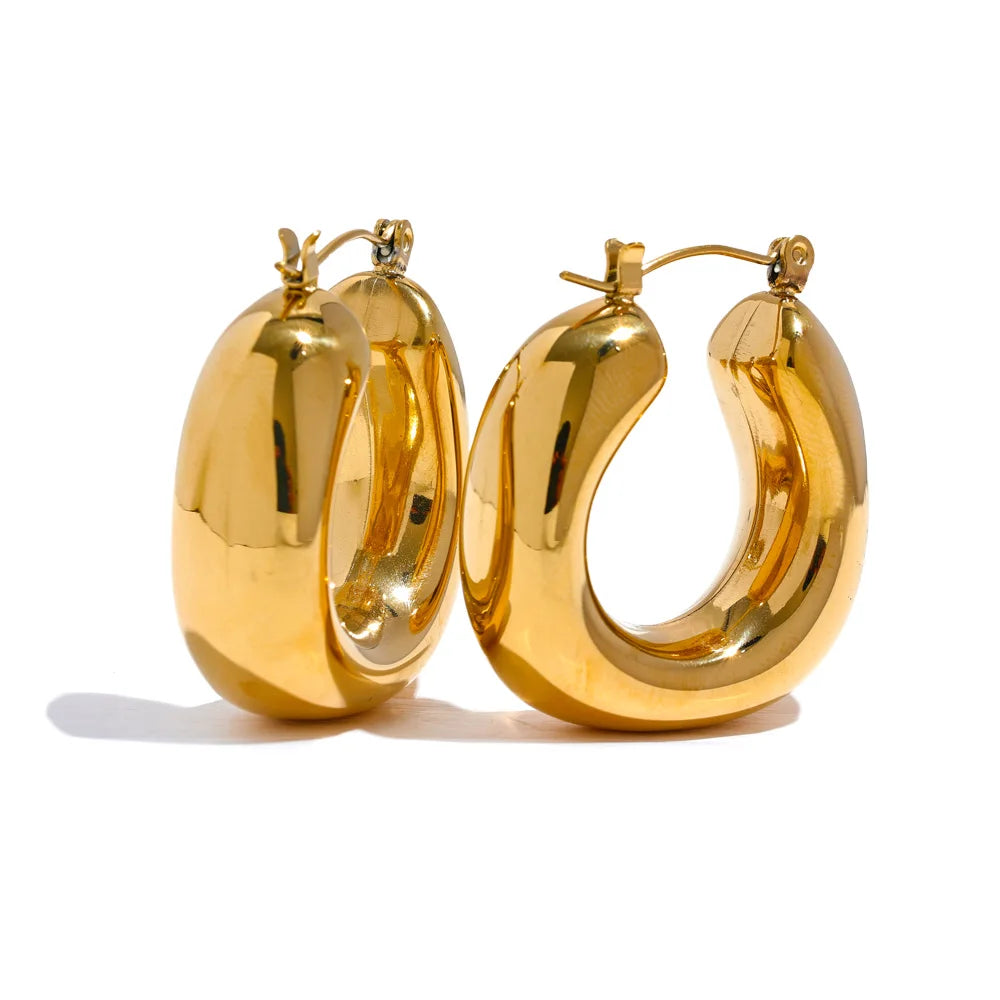 Brinco em Ouro 18k Argola Espessa Minimalista