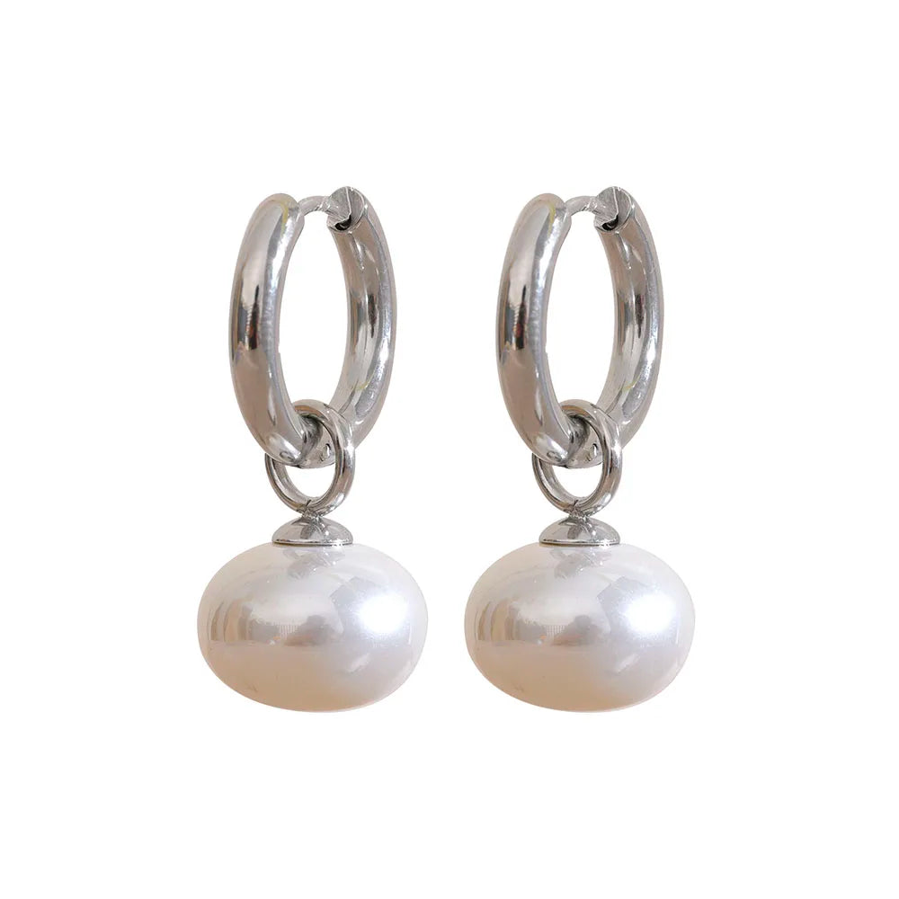 Brinco em Ouro 18k Pendente Pérola