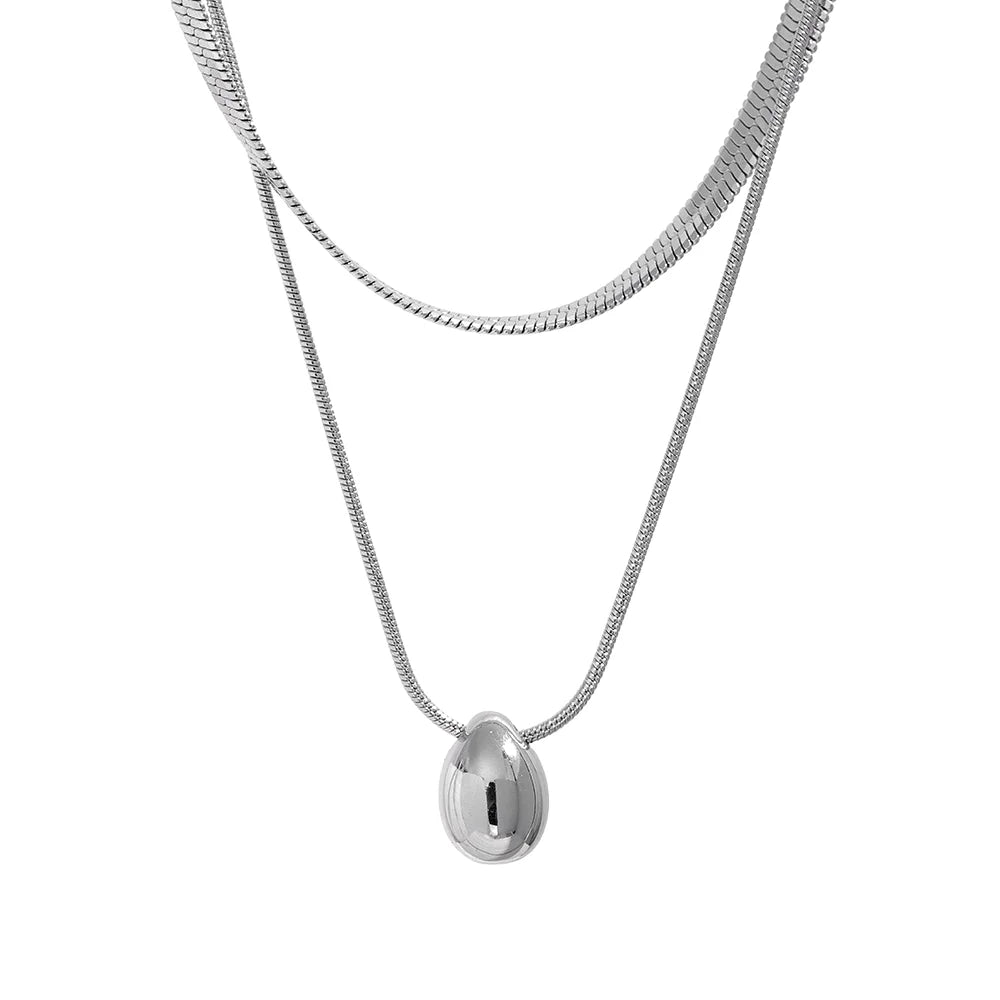Colar Kit Duplo Snake e Gota d'água