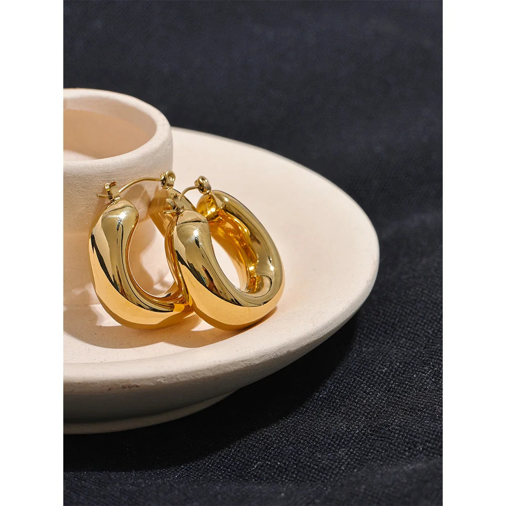 Brinco em Ouro 18k Argola Espessa Minimalista