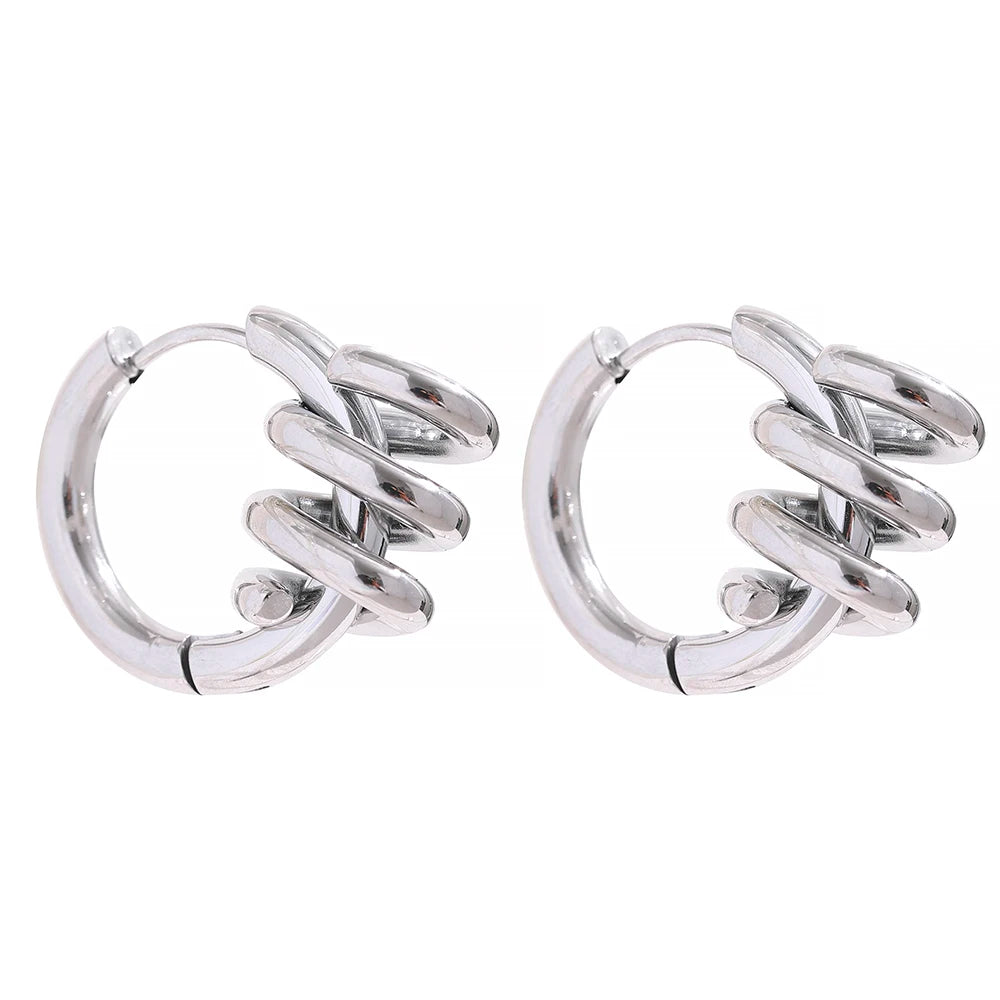 Brinco em Ouro 18k Argola Mola Espiral