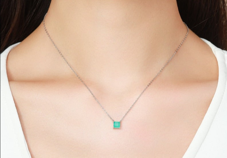 Colar Turmalina Quadrada em Prata 925