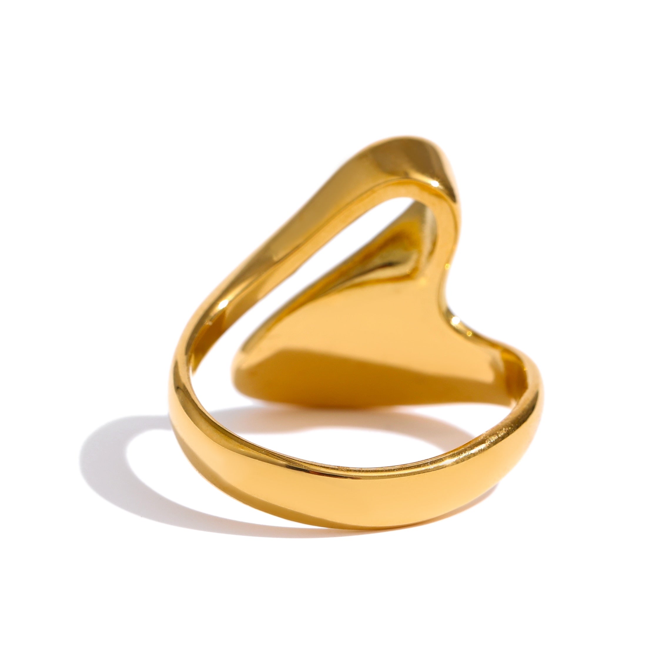 Anel Geometria Orgânica em Ouro